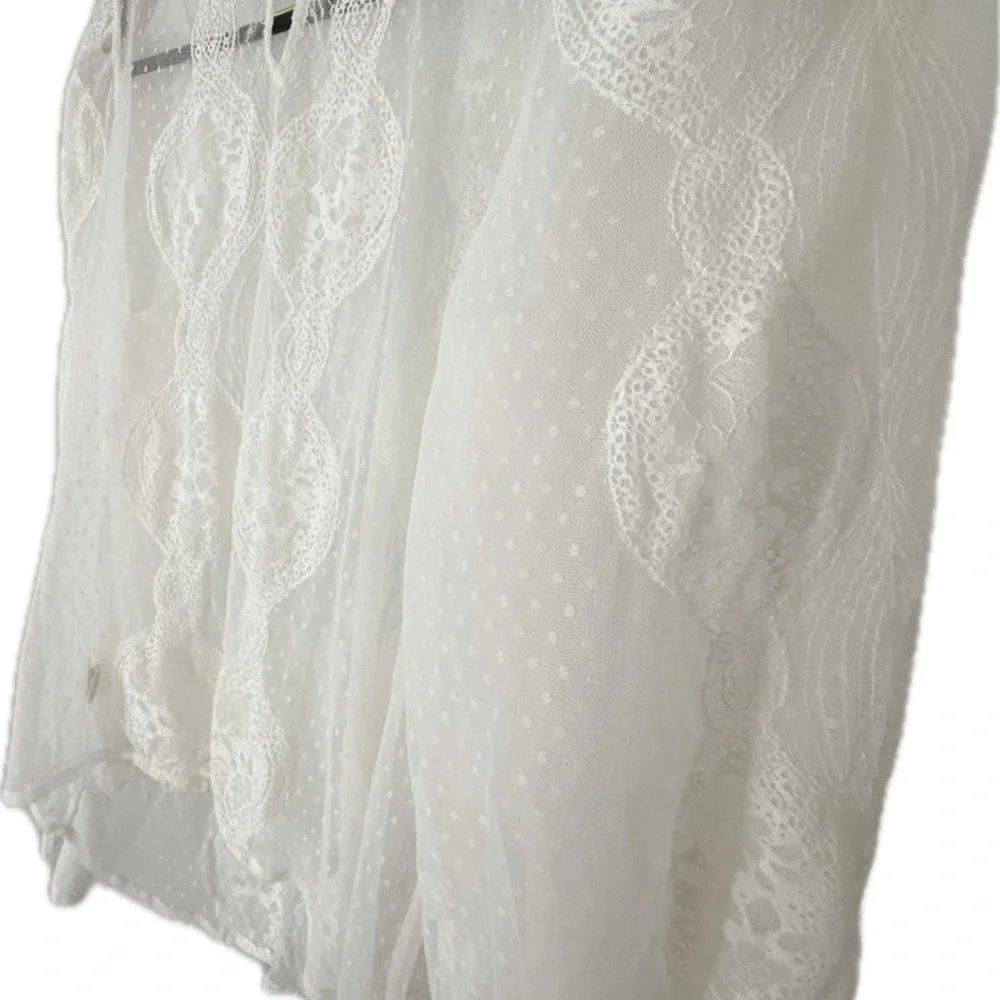 Anthropologie Forever That Girl Sheer Lace Blouse XL - Picture 6 of 8